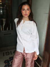 The Linen Loop Shirt in Powder