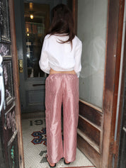 The Taffeta Gingham Drawstring Cargo Pant in Bell Pepper