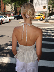 Monaco Tank Top in Cream Stripe