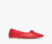 Jada Woven Flats in Crimson