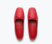 Jada Woven Flats in Crimson