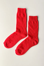 Modal Eyelet Socks in Poppy Red