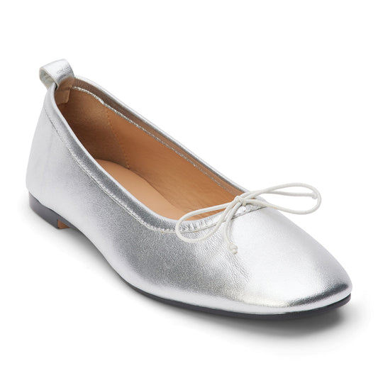 Nikki Ballet Flat in Silver