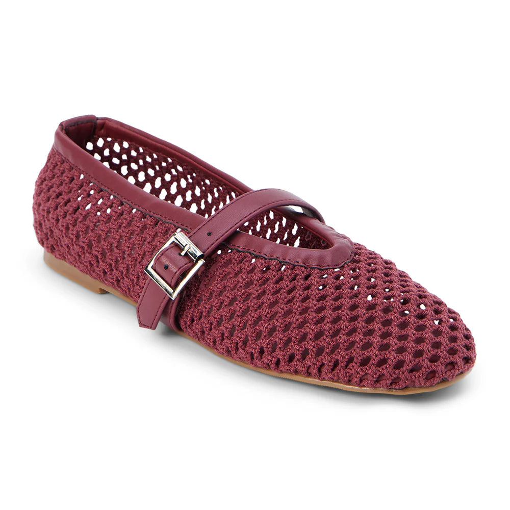 Nolita Net Ballet Flat in Burgundy