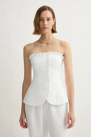 Florence Strapless Top in Linen