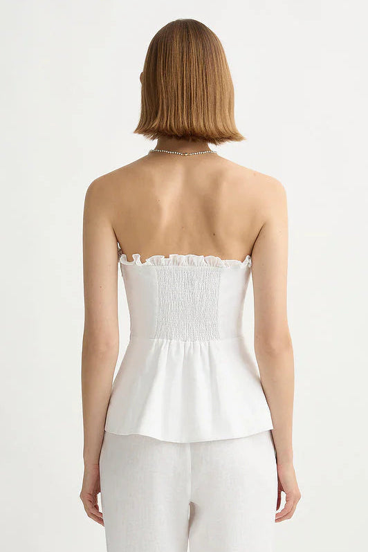 Florence Strapless Top in Linen