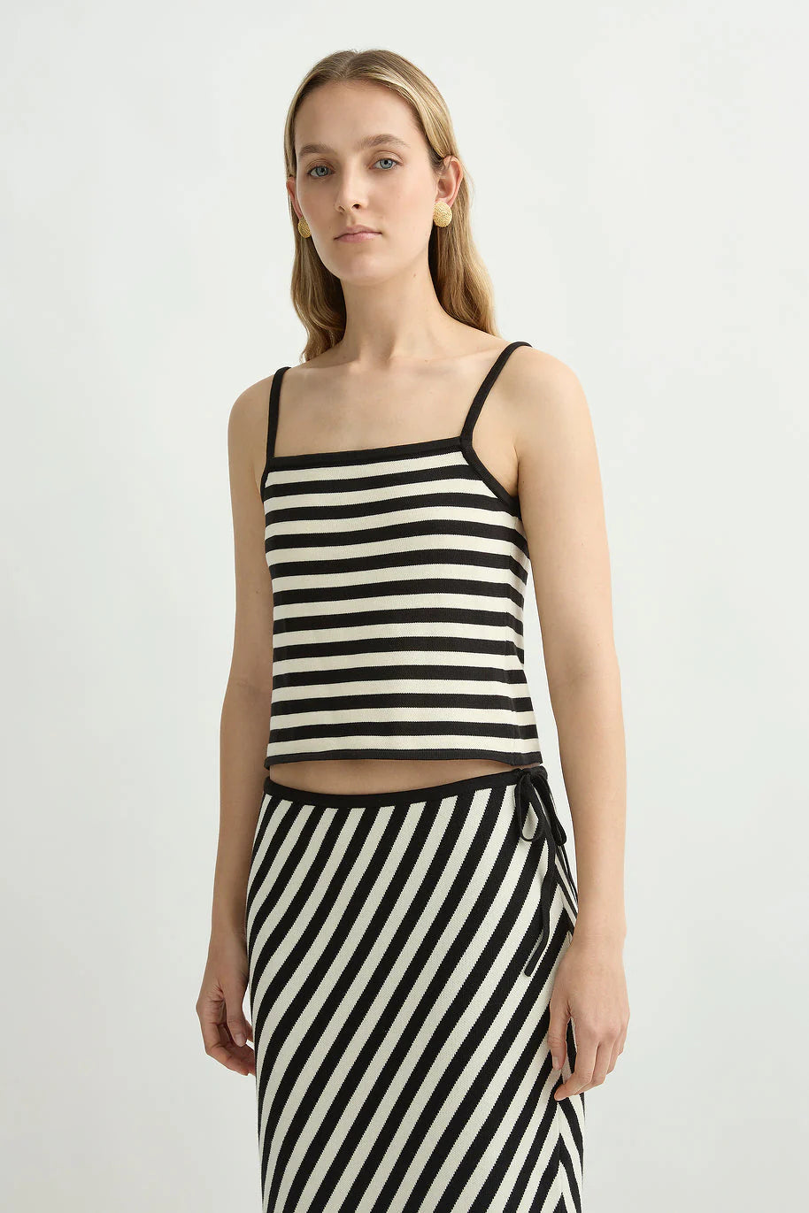 Darcy Top in Cream & Black