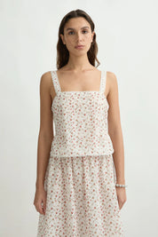 Charlotte Top in Watercolour Floral