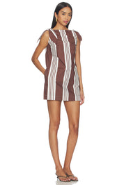 Rosie Mini Dress in Choco Stripe