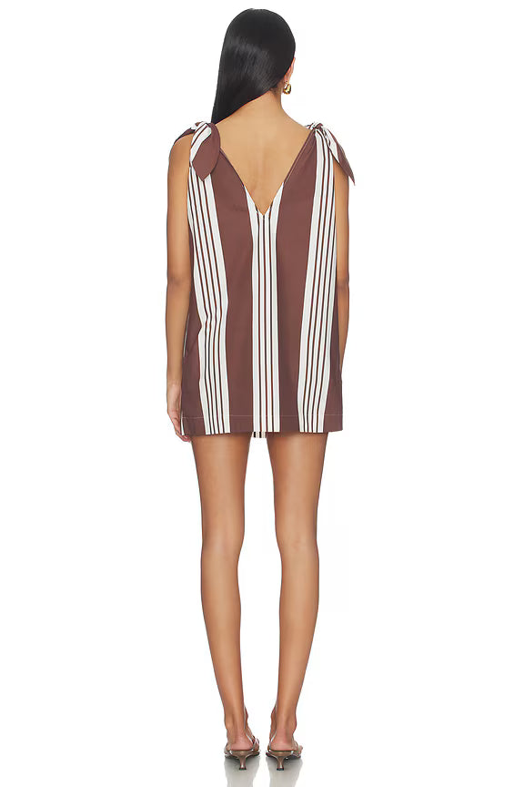 Rosie Mini Dress in Choco Stripe