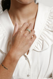 Libby Ring in Silver/Green