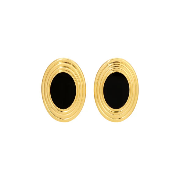 Rowan Earrings in Gold Black