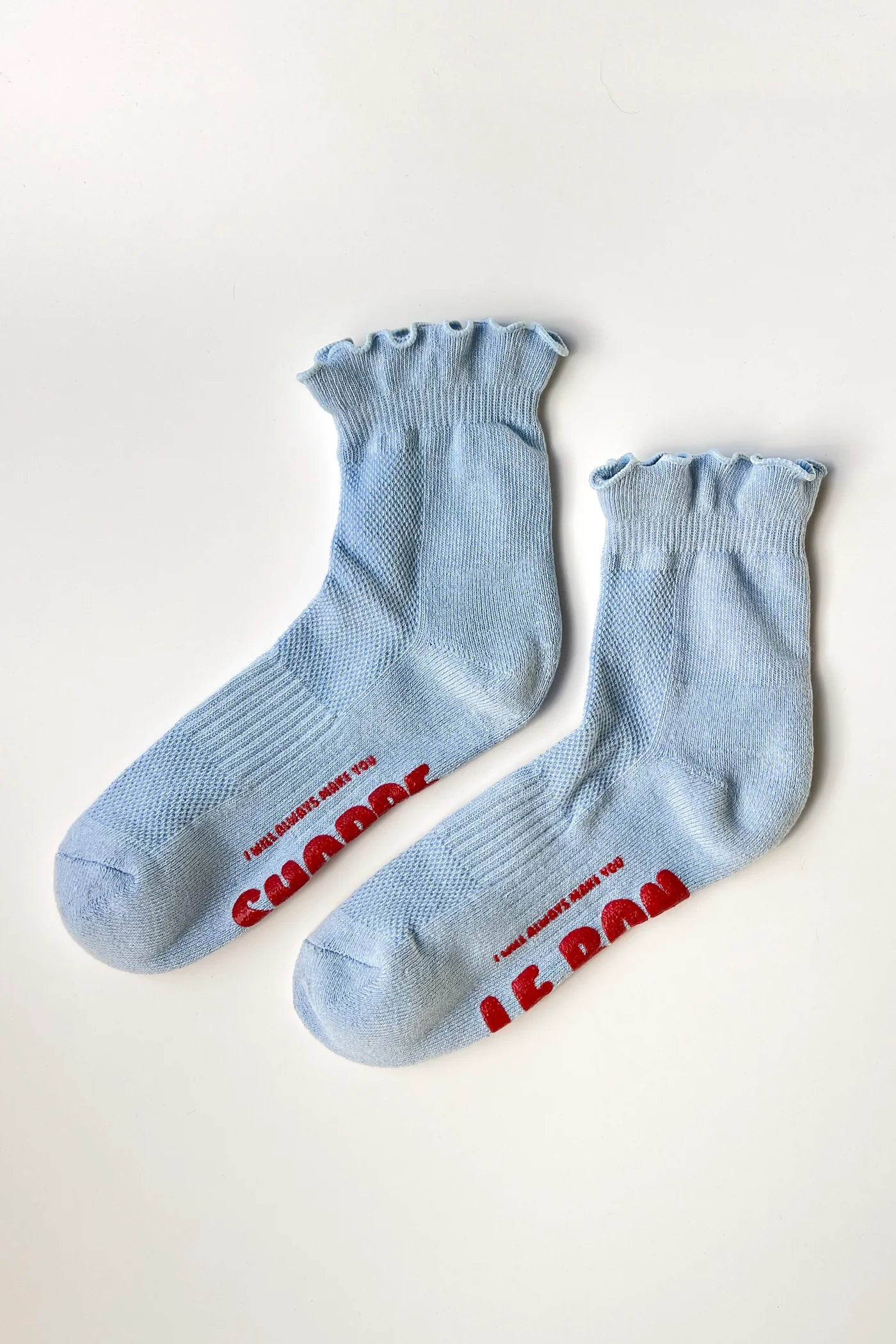 Ruffled Hugger Crew Socks in Periwinkle
