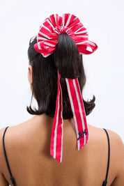 Garter Bun Wrap in Red Stripe