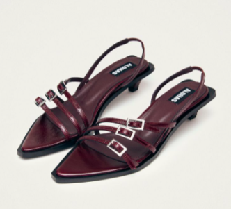 Britney Burgundy Leather Sandals
