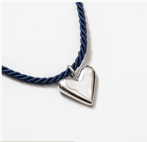 Blair Necklace in Navy Satin Cord