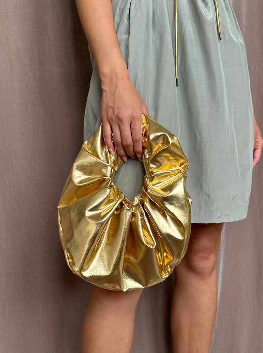 Lamé Baby Bag in Gold