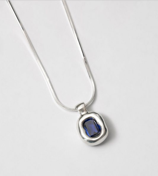 Freya Necklace in Blue & Silver