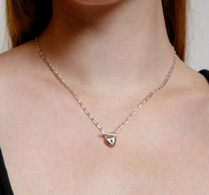 Heart Toggle Necklace in Silver