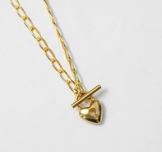 Heart Toggle Necklace in Gold