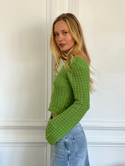 Faith Knit Sweater in Green