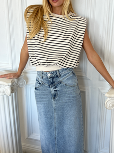 Olivia Stripe French Terry Top