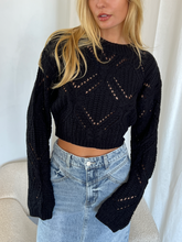 Load image into Gallery viewer, Lorinda Balloon Sleeve Sweater in Black
