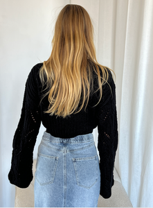 Lorinda Balloon Sleeve Sweater in Black
