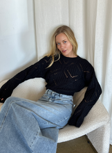 Load image into Gallery viewer, Lorinda Balloon Sleeve Sweater in Black
