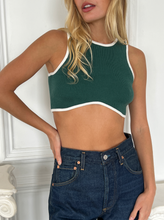 Load image into Gallery viewer, Chantria Cropped Tank in Hunter Green Cream
