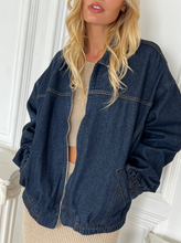 Load image into Gallery viewer, Hendrix Denim Bomber Jacket
