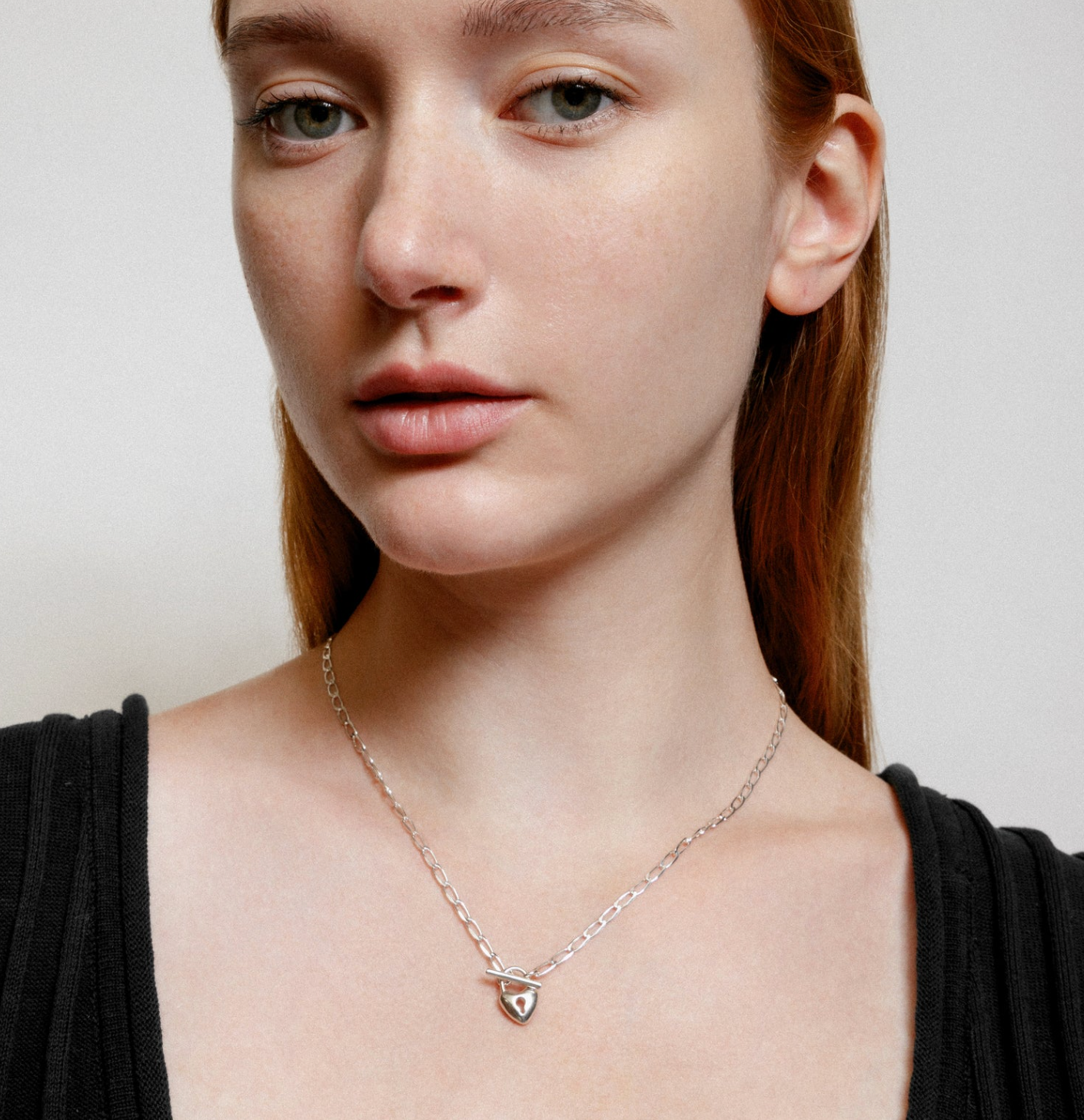 Heart Toggle Necklace in Silver