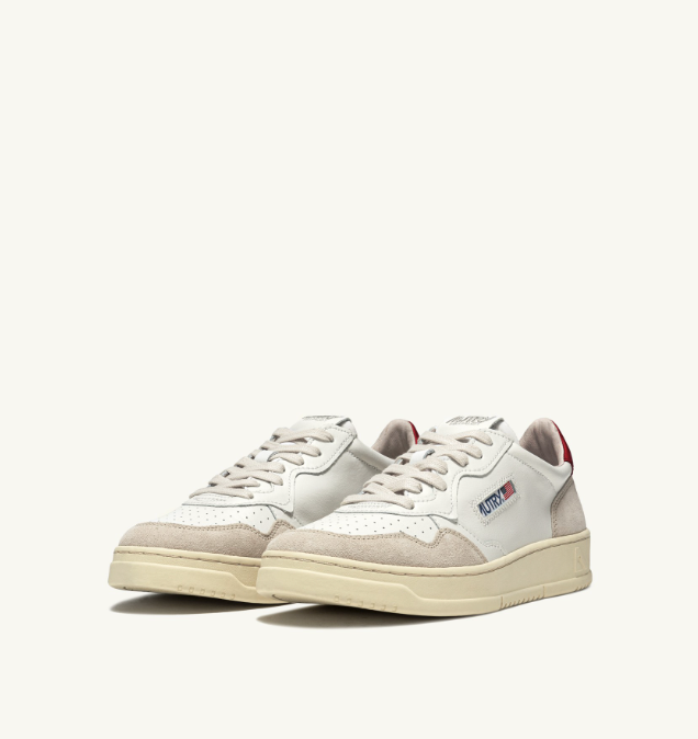Medalist Low in Leat/Suede/White/Red