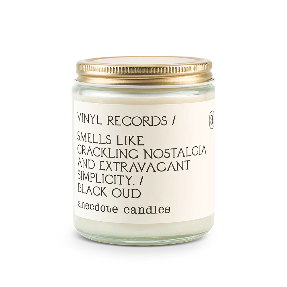 Vinyl Records Glass Jar Candle