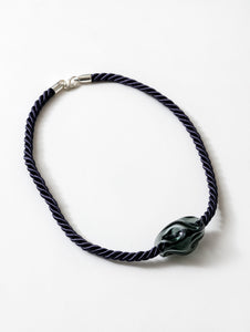 Glass Necklace in Navy