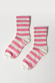 Wide Wally Socks in Rose Stripe