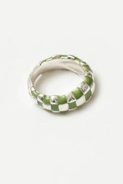 Libby Ring in Silver/Green