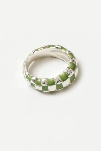 Libby Ring in Silver/Green