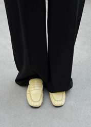Aven Mule Patent Pale Yellow Leather Loafers