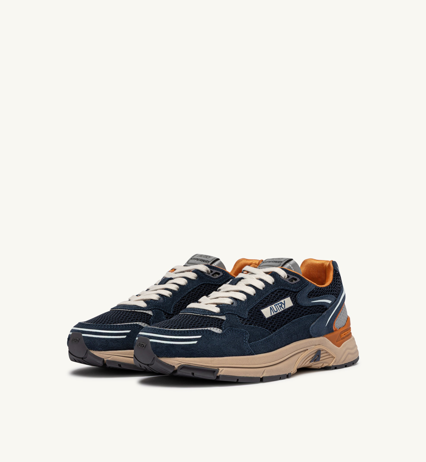 Hyperway Low in Suede/Mesh/Leather Midnight/Tomato Cream