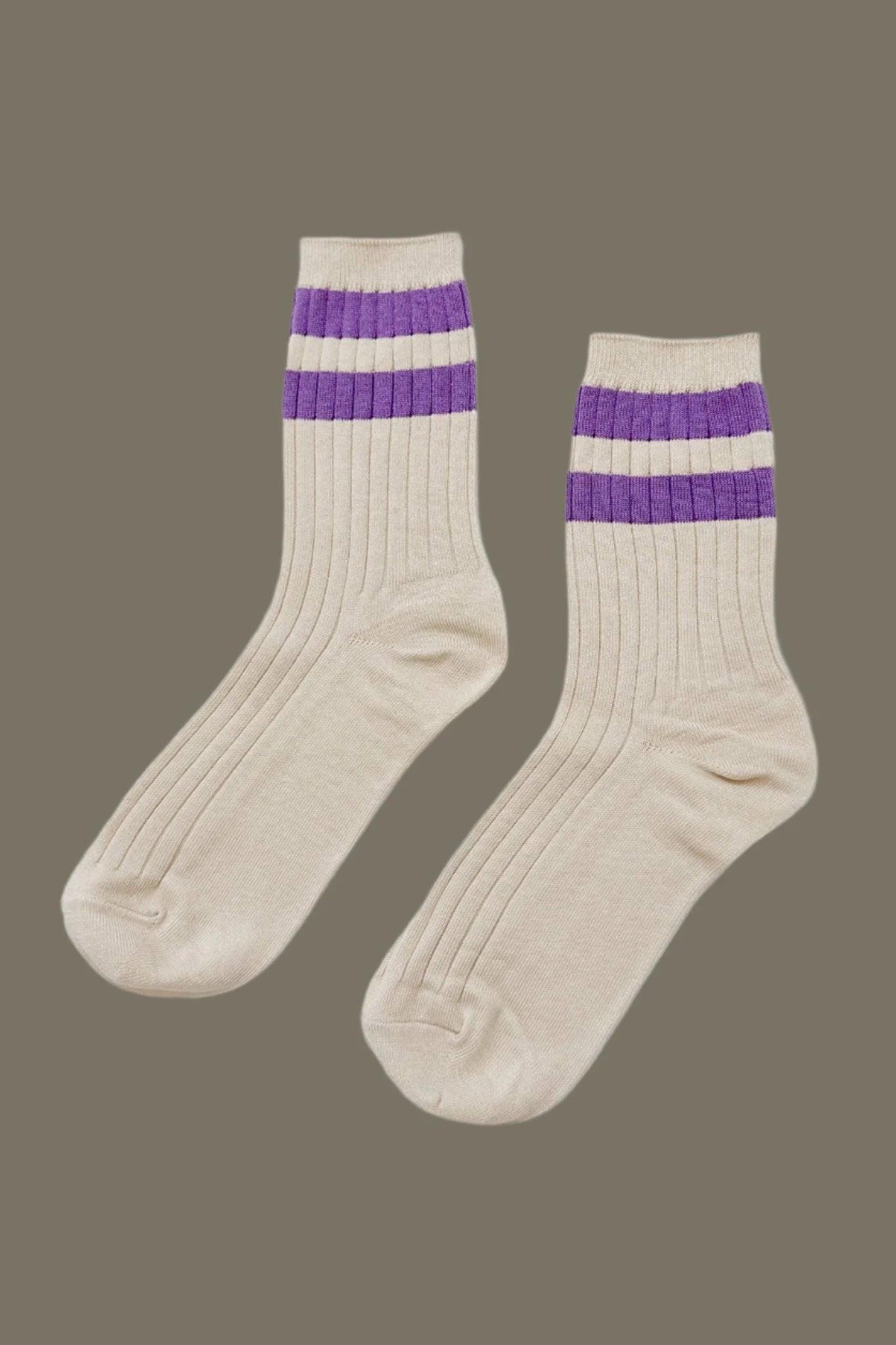 Her Socks in Varsity Ube