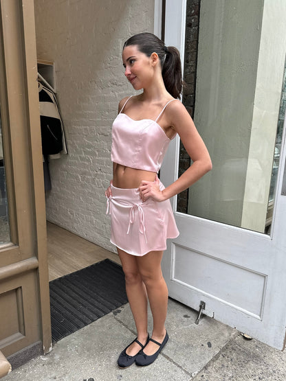 Channing Tank & Mini Skirt Set in Pink