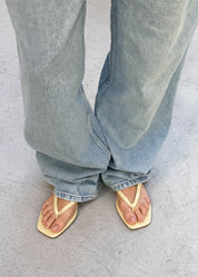 Ola Pale Yellow Leather Sandals