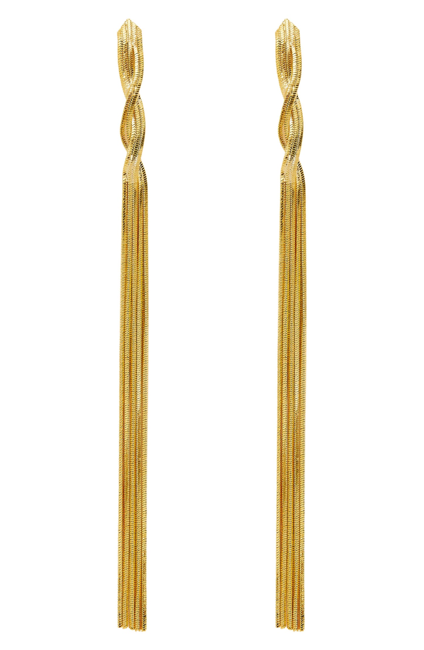 Braided Dangley Earrings in Gold