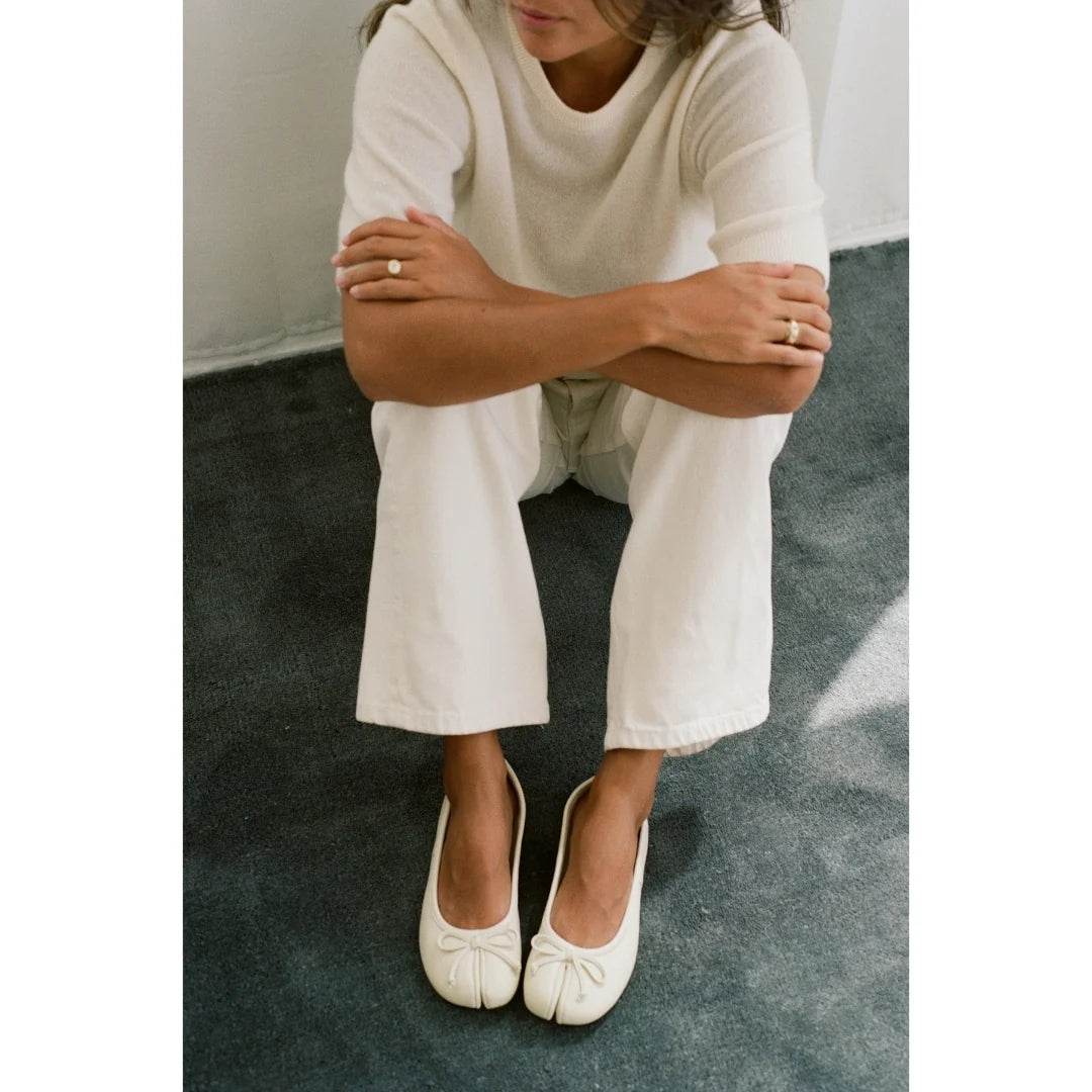 Mason Ballet Flat in Ivory