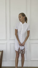 Load and play video in Gallery viewer, Theodora Button Down Mini Dress in Linen
