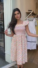 Load and play video in Gallery viewer, Noella Dress in Ditsy Strawberry Floral
