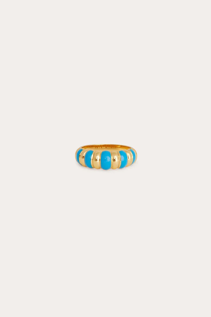 Dome Striped ring in Chambray - sz5