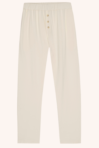 Jersey Henley Sweatpant in Creme