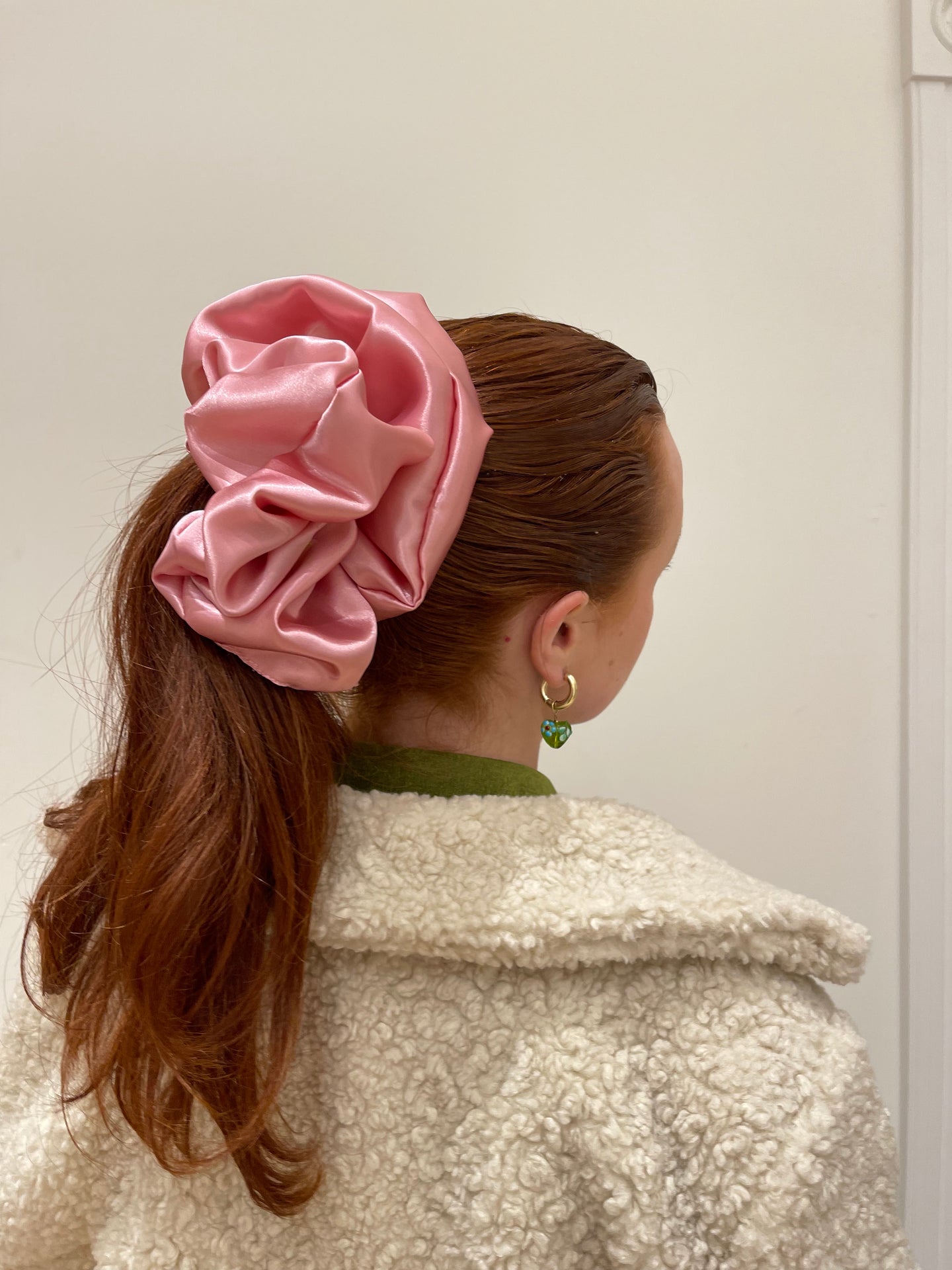 Giant Satin Scrunchie in Mauve